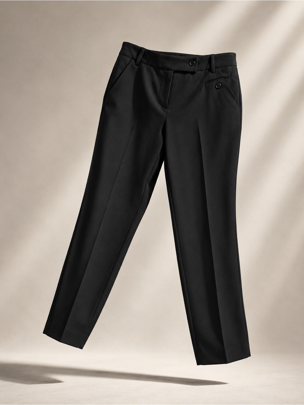 Zac & Rachel Black Tailored Straight-Leg Trousers